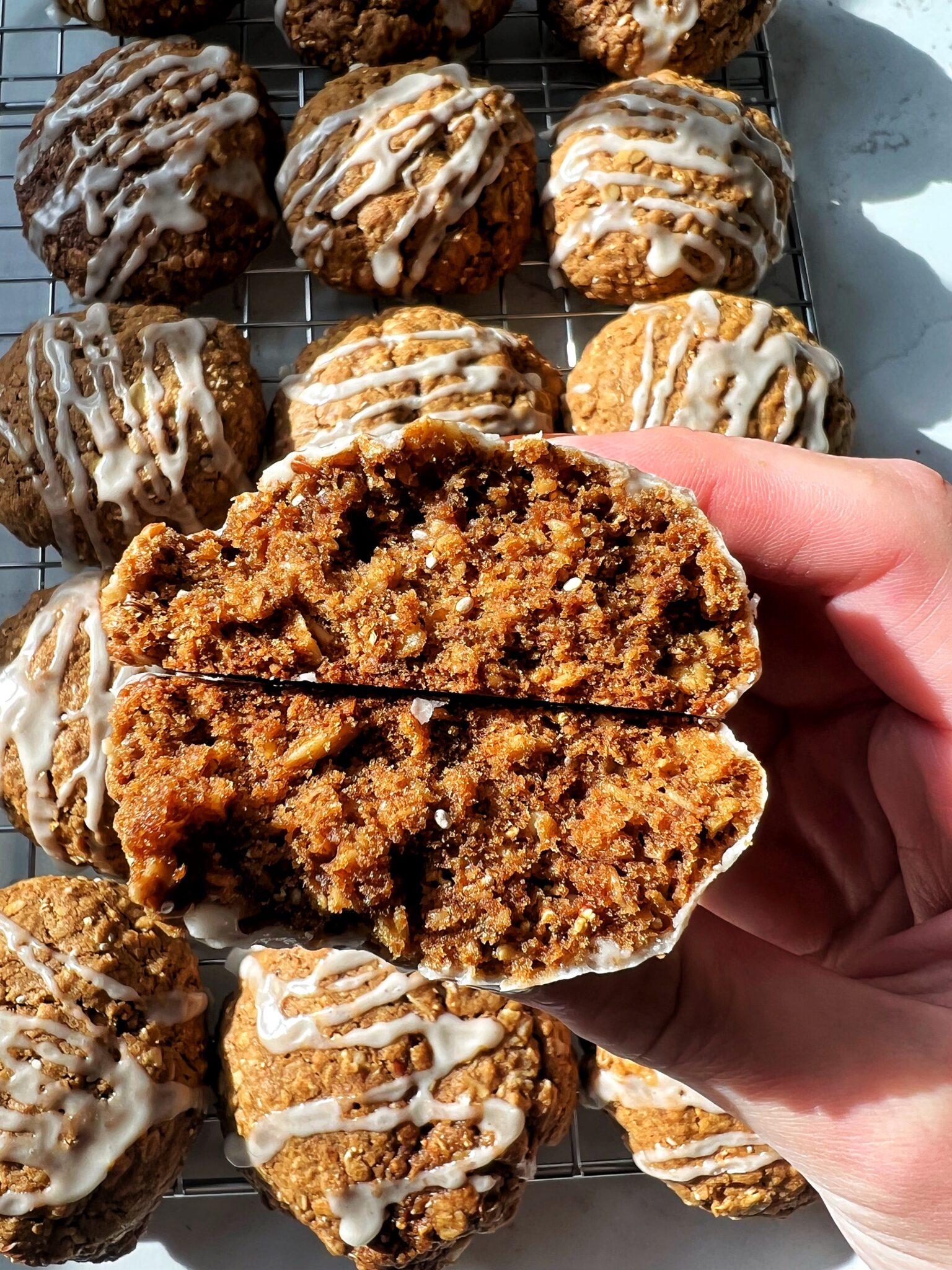 Iced Gingerbread Oatmeal Cookies Gluten Free RachLmansfield