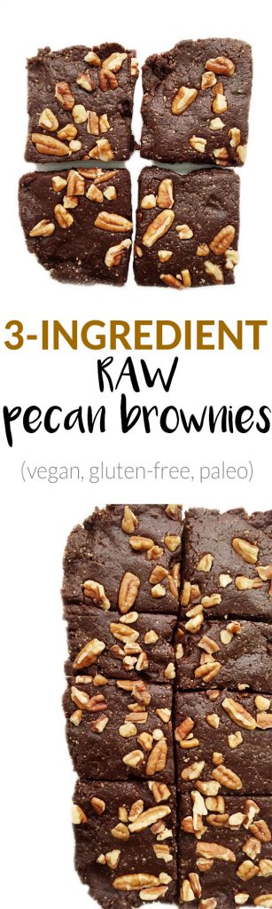 3-ingredient raw pecan brownies