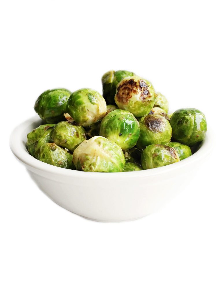 Vegan & Gluten Free Crispy Dijon Brussels Sprouts made in less than 20 minutes