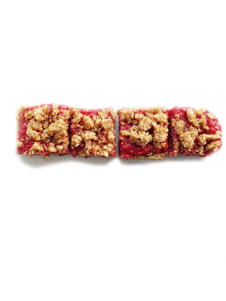 No-Bake Raspberry Chia Jam Bars (Vegan, GF & Paleo)