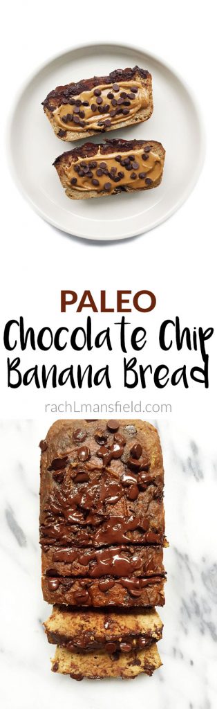 Paleo Chocolate Chip Banana Bread that is nut, grain & gluten-free!
