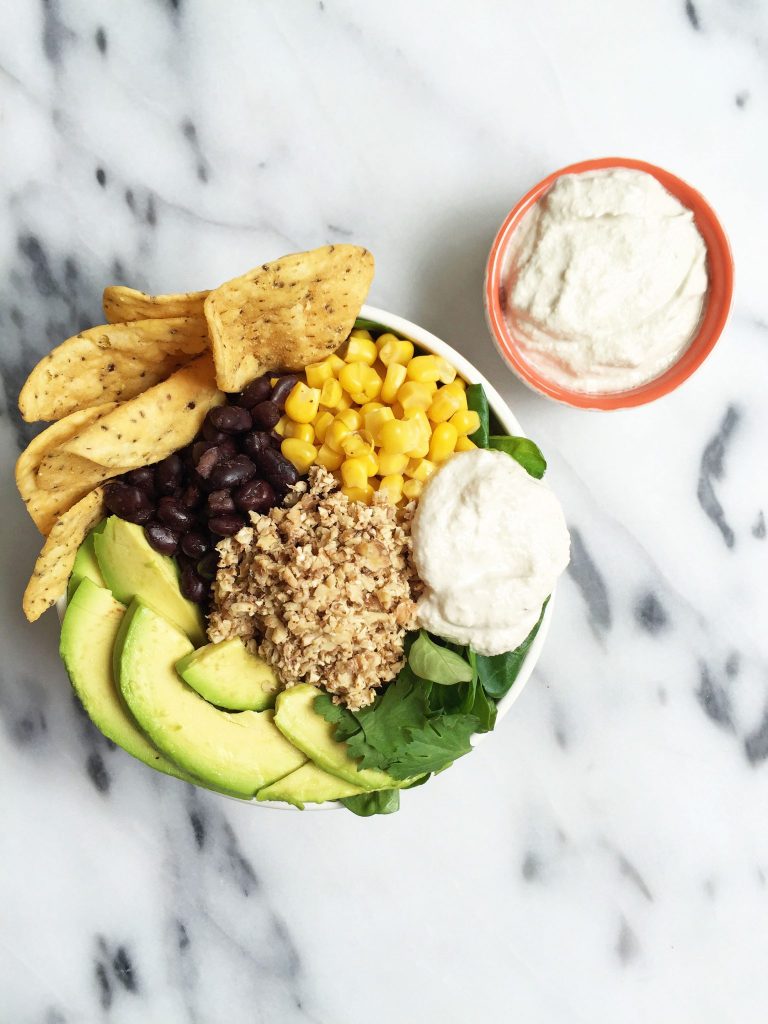 Plant Based Taco Salad with Cashew Sour Cream by rachLmansfield