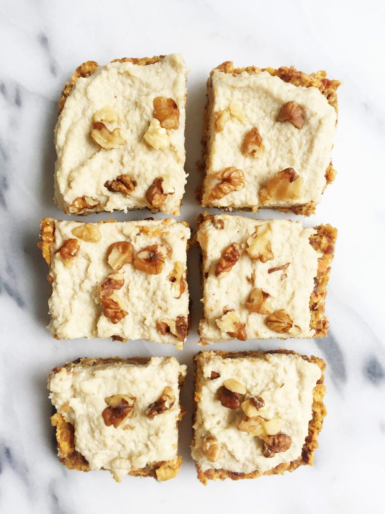 Raw Carrot Cake Bars & Cashew Cream Frosting by rachLmansfield