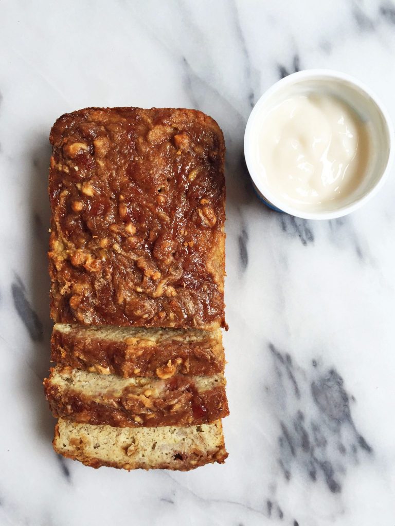 Gluten & Dairy-free Flourless Peanut Butter & Jelly Banana Bread