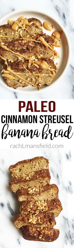 Paleo Cinnamon Streusel Banana Bread