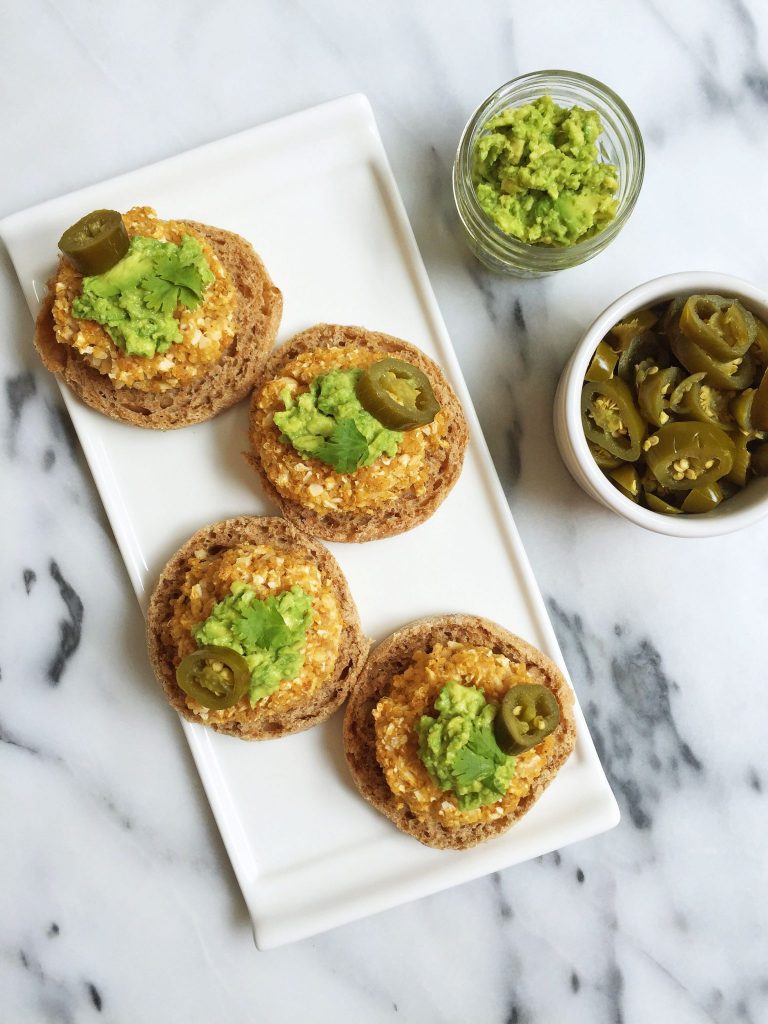 Baked Buffalo Cauliflower Burgers made with less than 10 ingredients