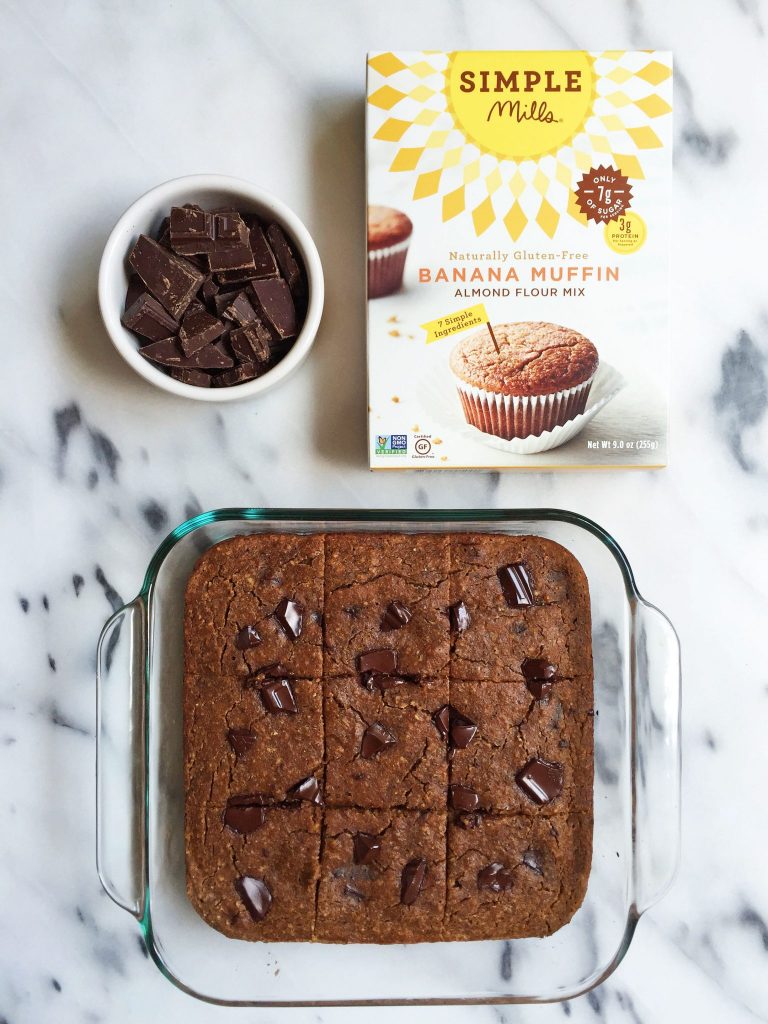 Grain & Dairy-free Double Chocolate Chunk Banana Bread Bars