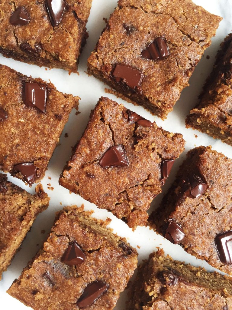 Grain & Dairy-free Double Chocolate Chunk Banana Bread Bars