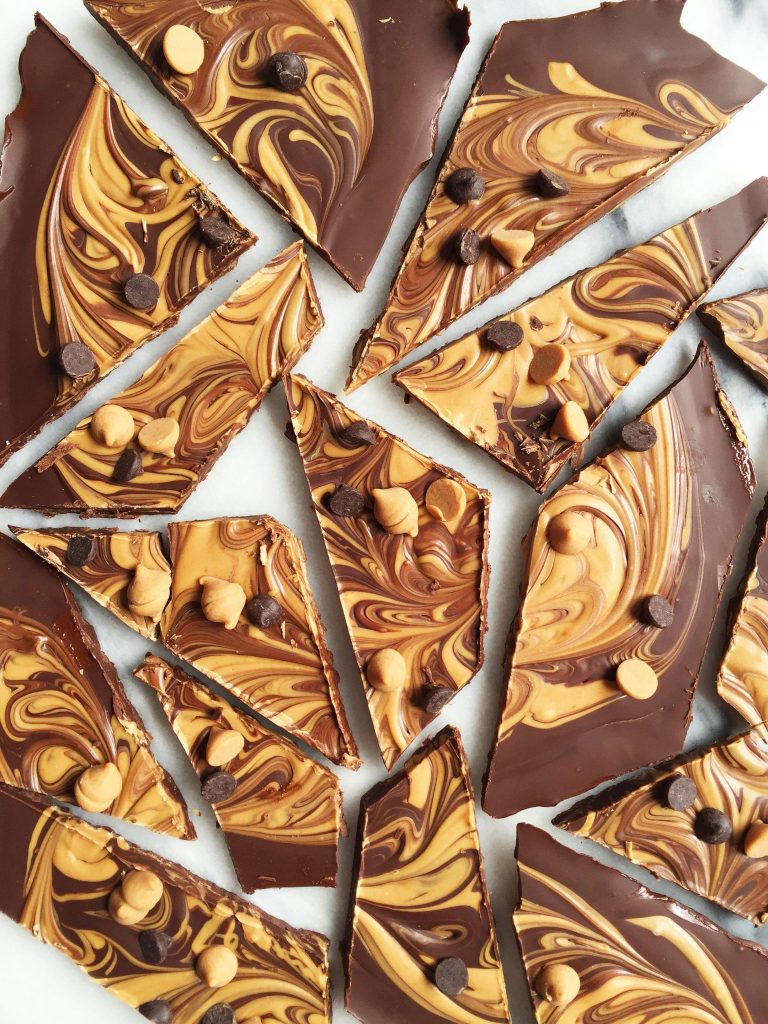 Dark Chocolate Peanut Butter Cup Bark made with just 3 ingredients