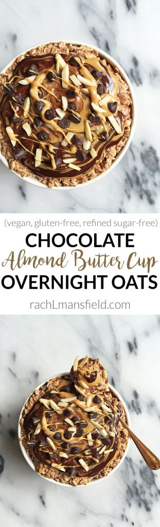 Dark Chocolate Almond Butter Cup Overnight Oats