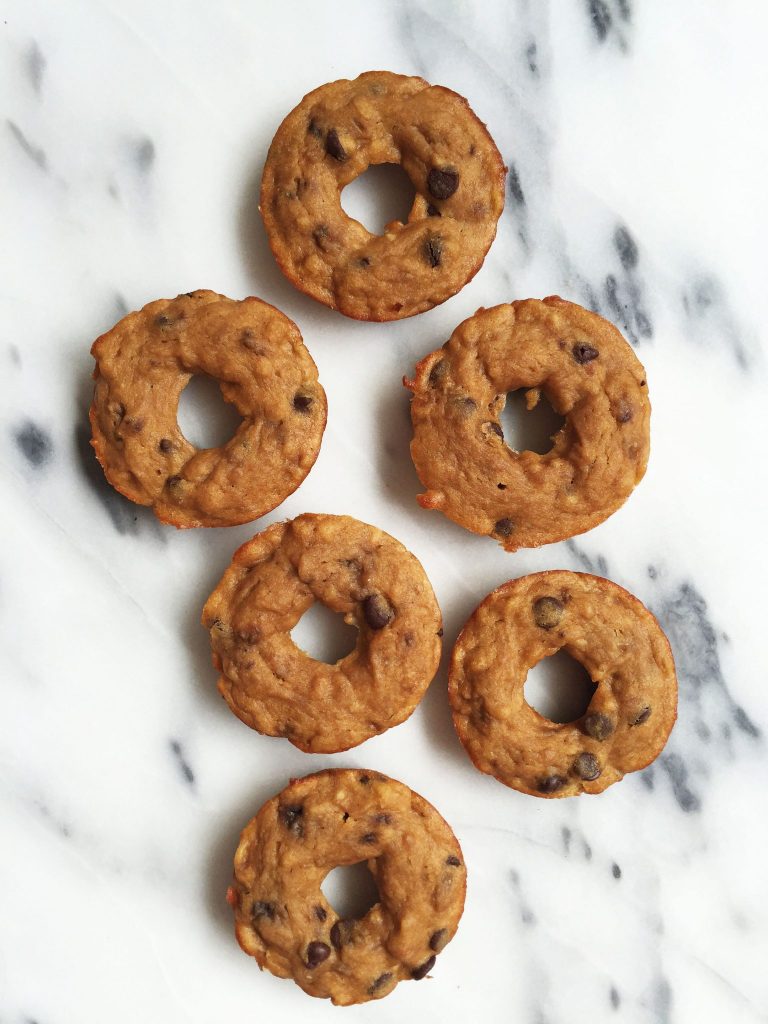Flourless Chocolate Chip Banana Bread Donuts ready in less than 15 minutes