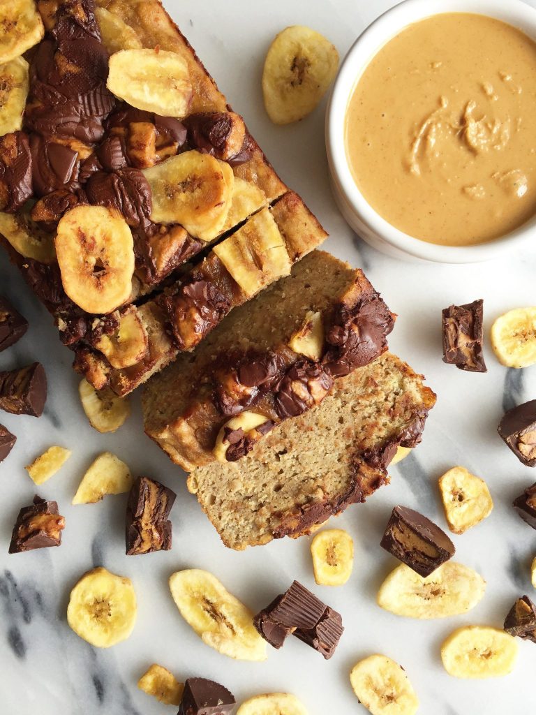 Flourless Dark Chocolate Peanut Butter Banana Bread made dairy-free and gluten-free!