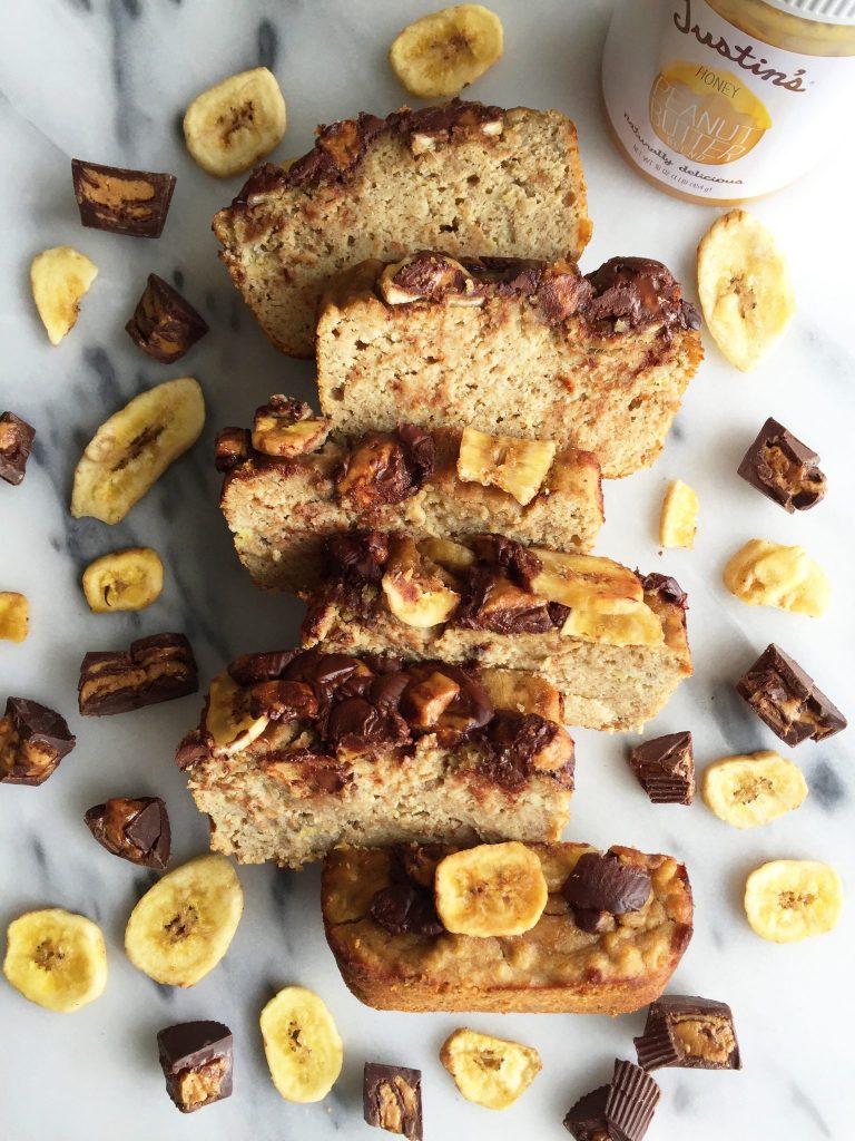 Flourless Dark Chocolate Peanut Butter Banana Bread made dairy-free and gluten-free!