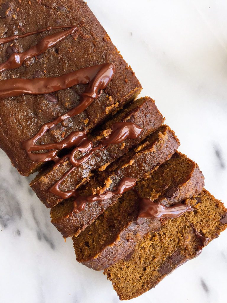 Easy Dark Chocolate Chip Gingerbread Loaf that is grain & dairy-free! A healthy and delicious gingerbread!