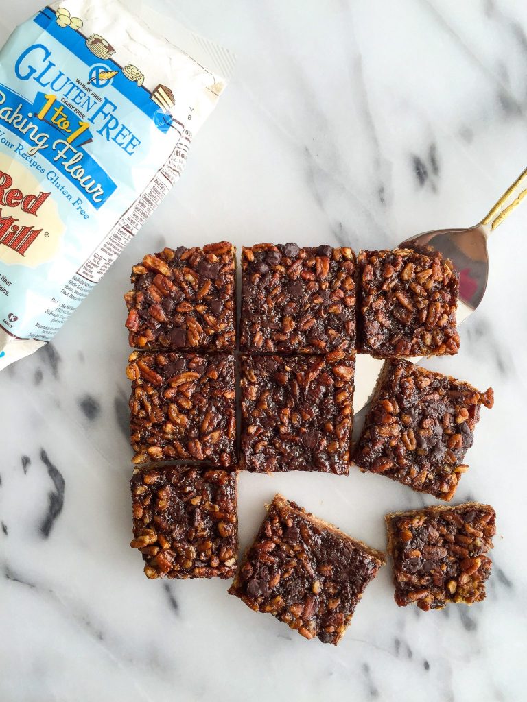 Dark Chocolate Pecan Pie Bars that are gluten and dairy-free and a delicious holiday dessert