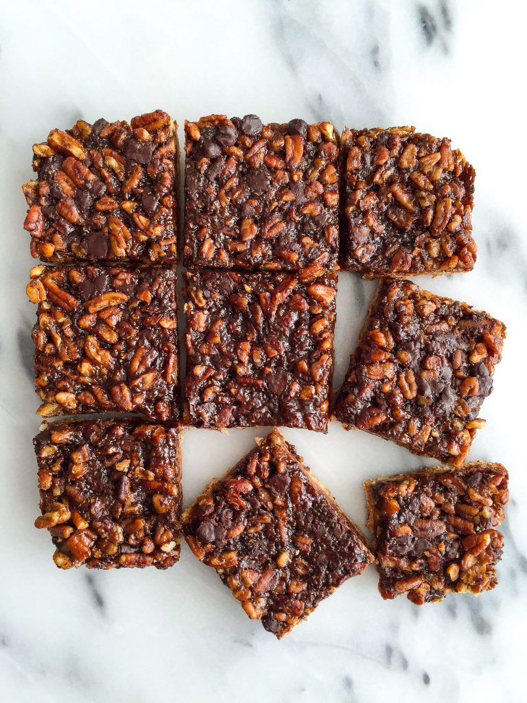 Dark Chocolate Pecan Pie Bars that are gluten and dairy-free and a delicious holiday dessert