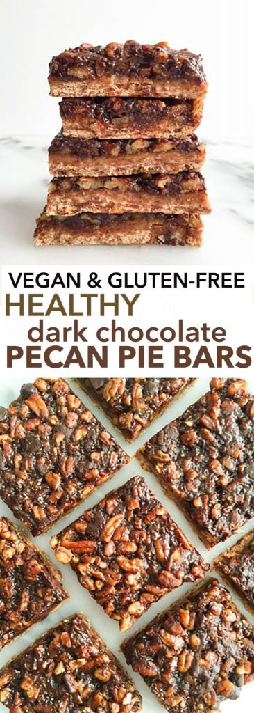 Dark Chocolate Pecan Pie Bars that are gluten and dairy-free and a delicious holiday dessert