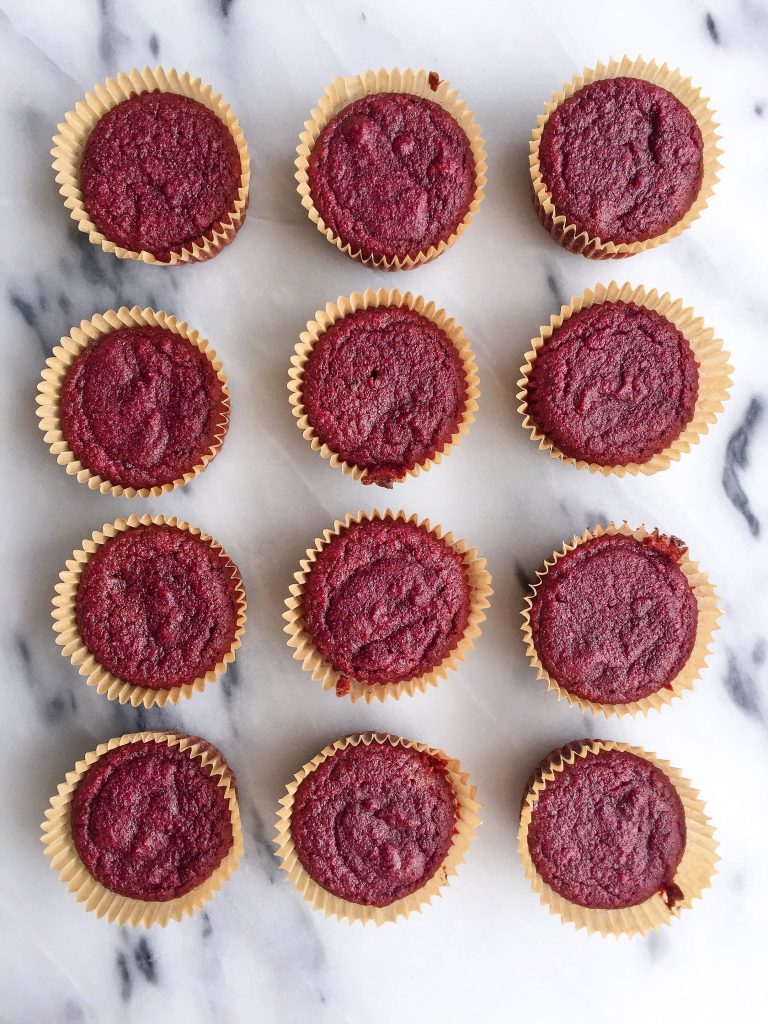 Healthy Homemade Red Velvet Cupcakes made grain, gluten & dairy-free!