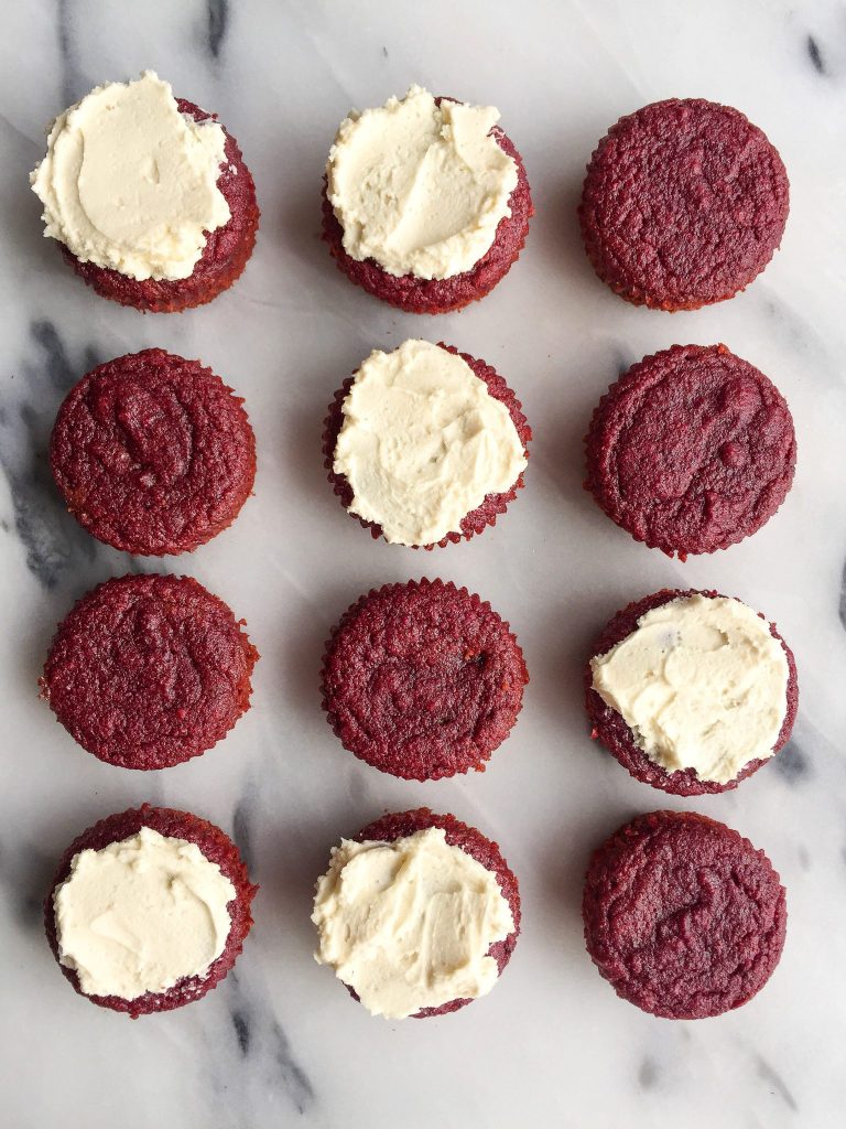 Healthy Homemade Red Velvet Cupcakes made grain, gluten & dairy-free!