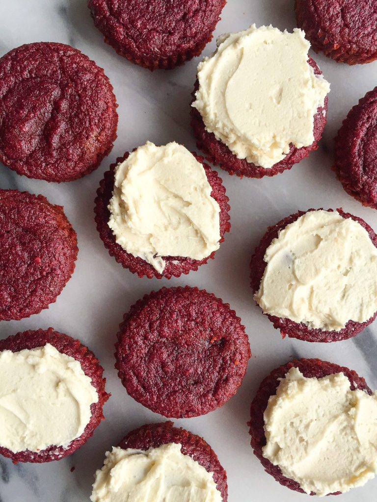 Healthy Homemade Red Velvet Cupcakes made grain, gluten & dairy-free!