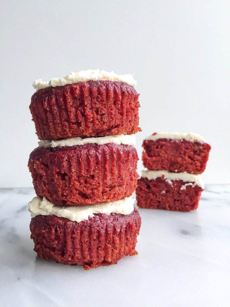 Healthy Homemade Red Velvet Cupcakes made grain, gluten & dairy-free!