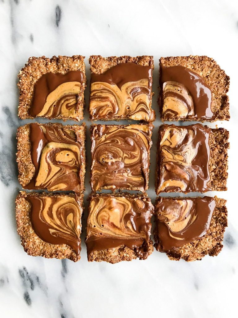 Dark Chocolate Peanut Butter Cup Snack Bars (gluten-free)