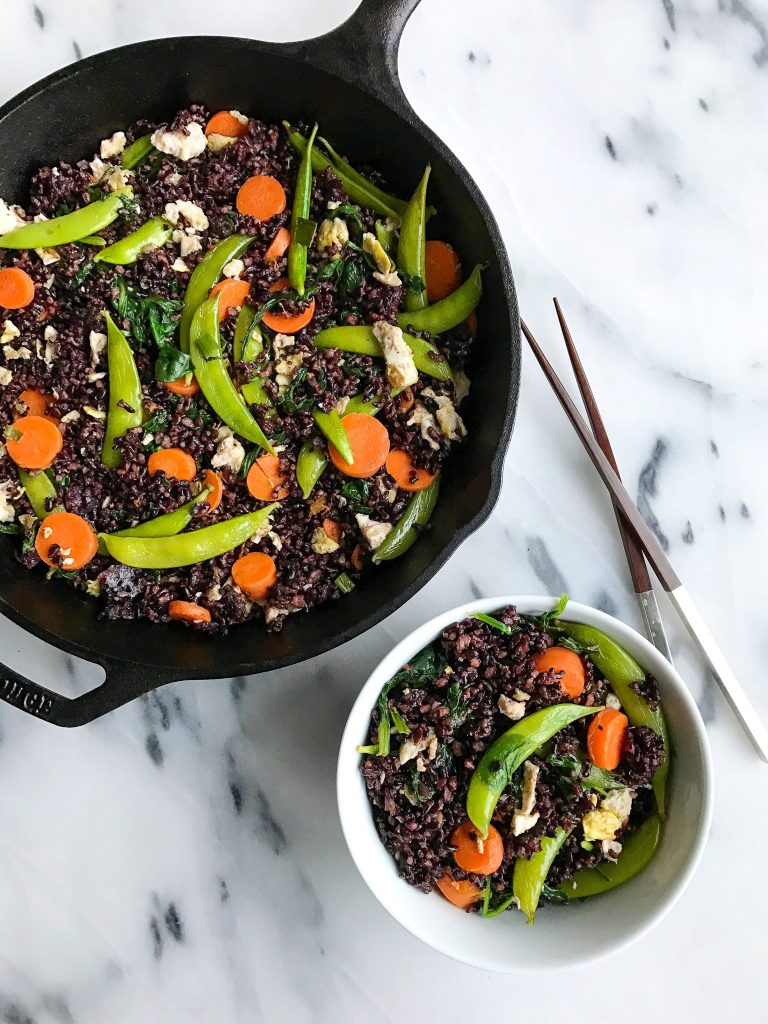 One-Skillet Vegetarian Fried Forbidden Rice