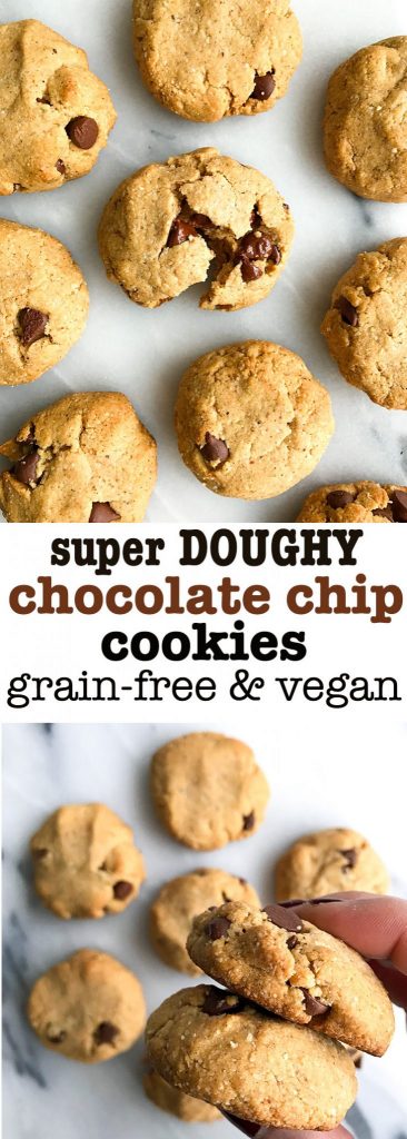 Super Doughy Vegan Chocolate Chip Cookies (grain-free)