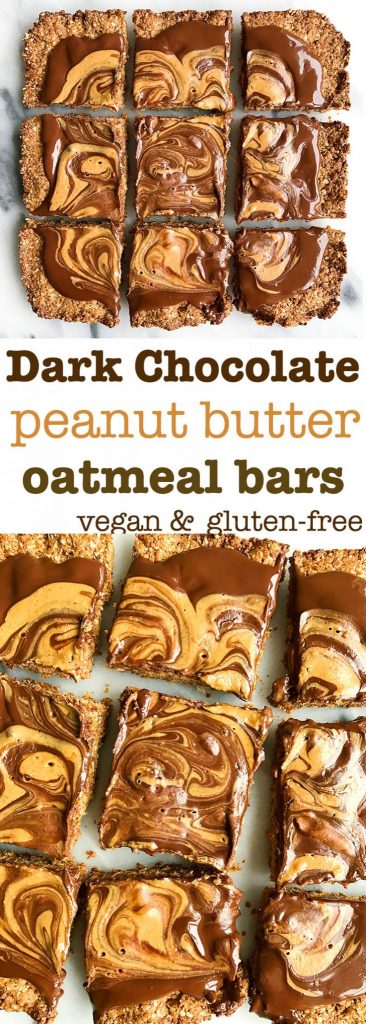 Dark Chocolate Peanut Butter Cup Snack Bars (gluten-free)