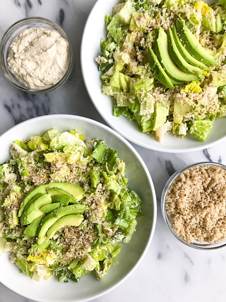 Crunchy Caesar Salad with Brazil Nut Parmesan for a simple and healthy vegan caesar salad!