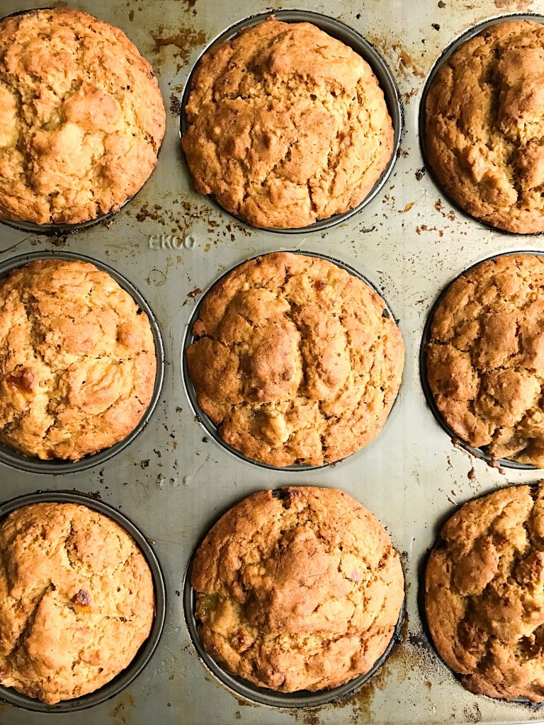 Healthy Bakery Style Banana Spice Muffins that are gluten-free and perfect for a breakfast treat!
