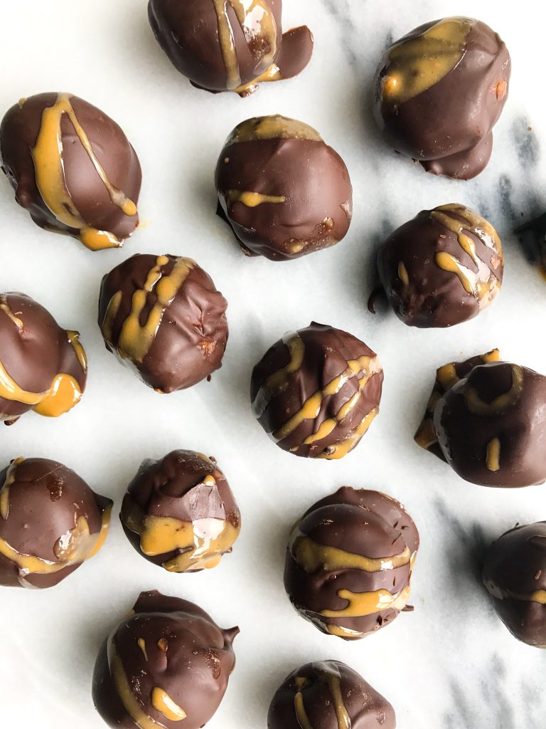 Healthy Cookie Dough Truffles that are nut-free, vegan and made with simple ingredients!