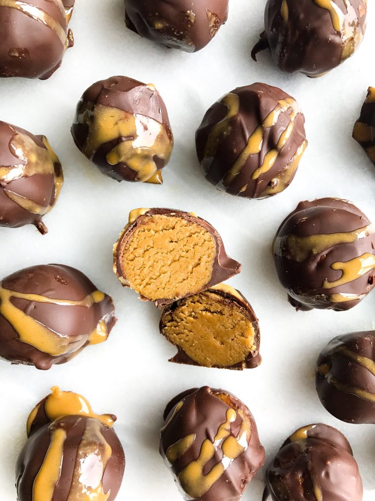Healthy Cookie Dough Truffles that are nut-free, vegan and made with simple ingredients!