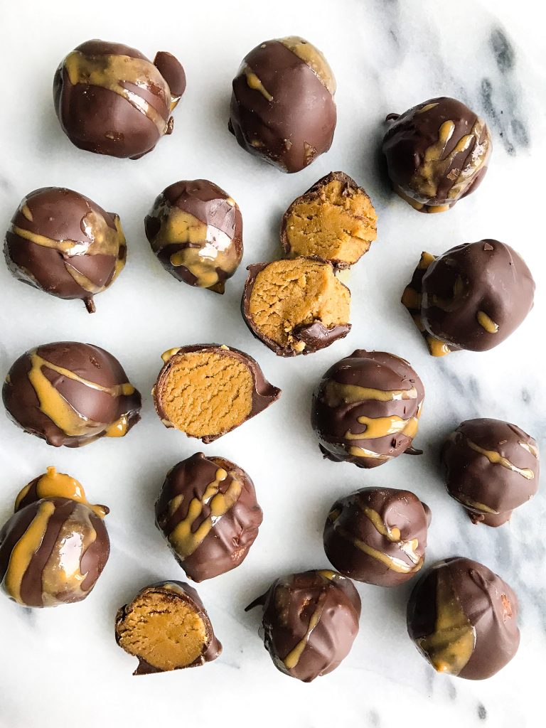 Healthy Cookie Dough Truffles that are nut-free, vegan and made with simple ingredients!