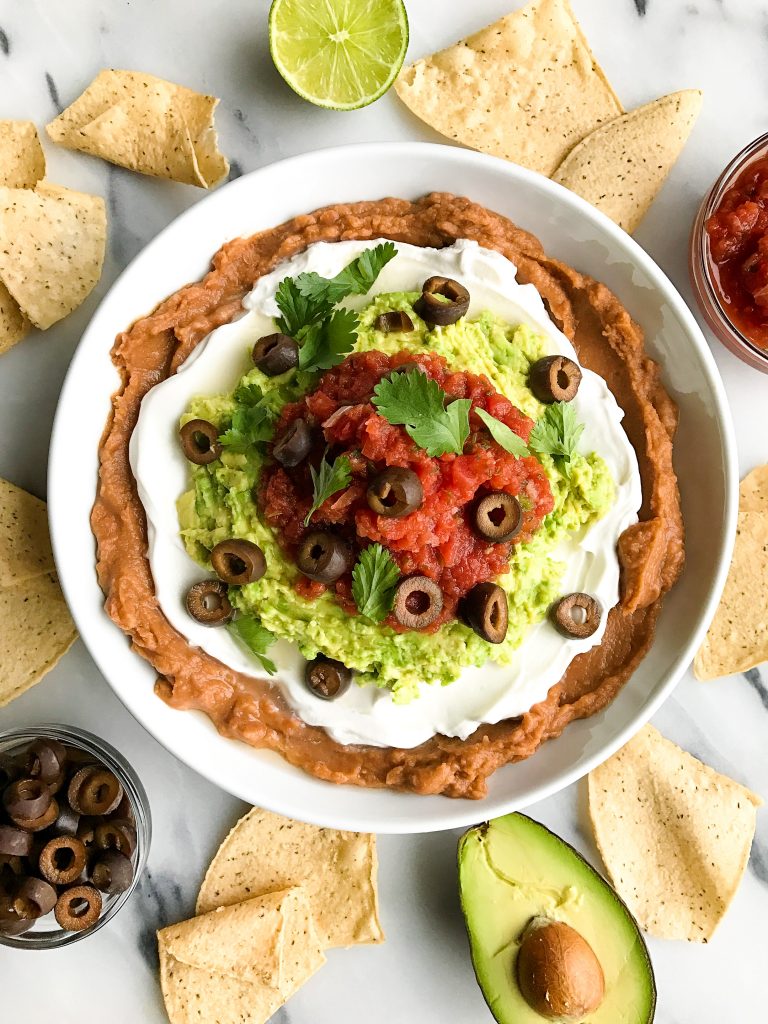 Vegan and Gluten-free Healthy Seven Layer Taco Dip