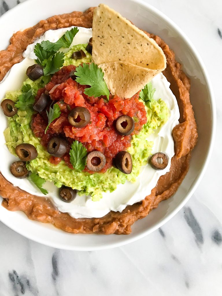 Vegan and Gluten-free Healthy Seven Layer Taco Dip