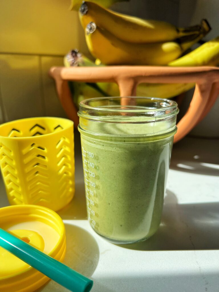 Zucchini Bread Smoothie made with just 5 ingredients. This one of my favorite ways to sneak in extra veggies and a have nutritious snack in minutes.