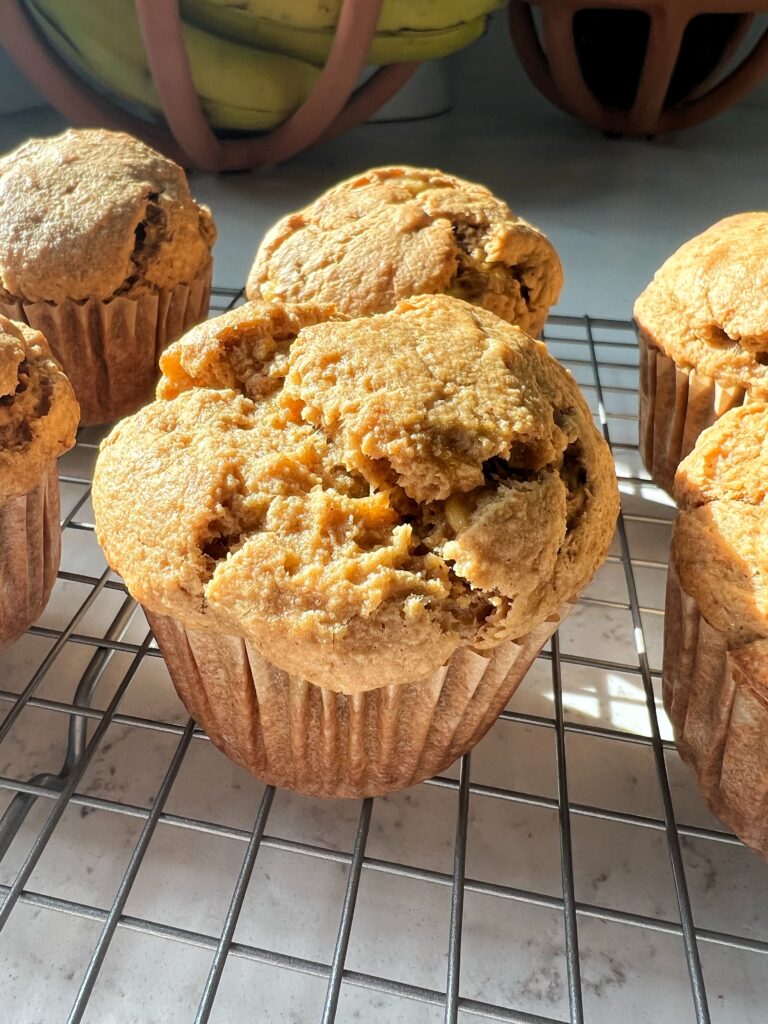 These are the BEST Bakery Style Banana Muffins! Made with all gluten-free and dairy-free ingredients, these are the best healthy banana muffin recipe. 