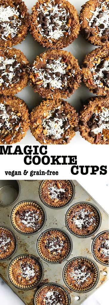 Vegan and Grain-free Magic Cookie Cups for a deliciously healthy dessert!