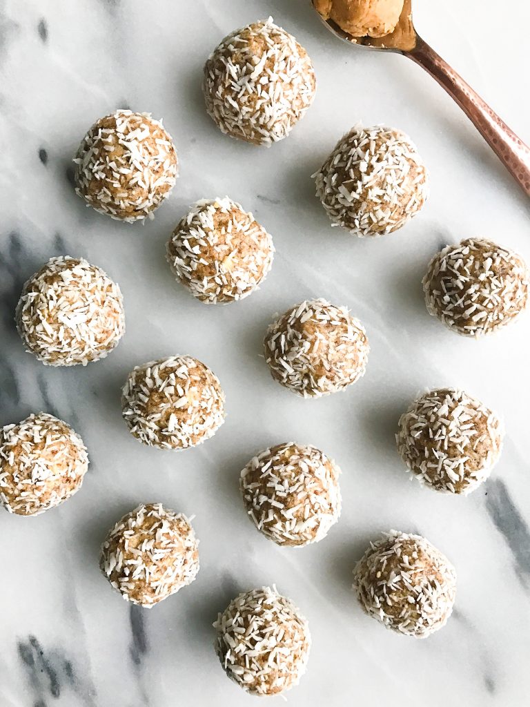 Nutty Coconut Raw Bliss Balls for an easy Whole30-friendly snack made with simple ingredients