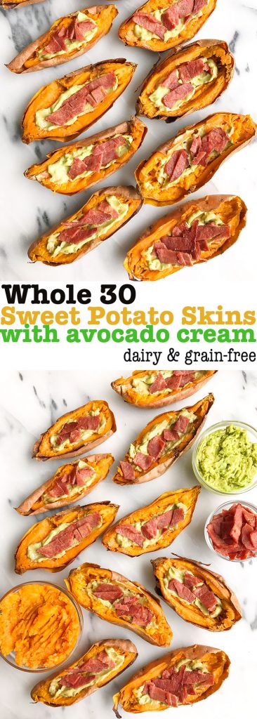Super Simple Paleo Sweet Potato Skins that are Whole30-friendly and easy to make!