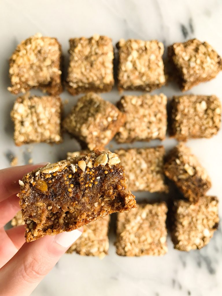 Triple Layer Oatmeal Fig Bars that are gluten free, vegan and DREAMY!