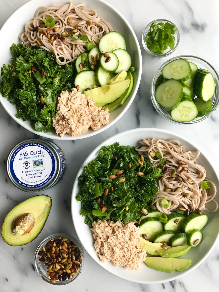 My Go-To Super Simple Tuna Salad Noodle Bowl for a quick and easy meal!