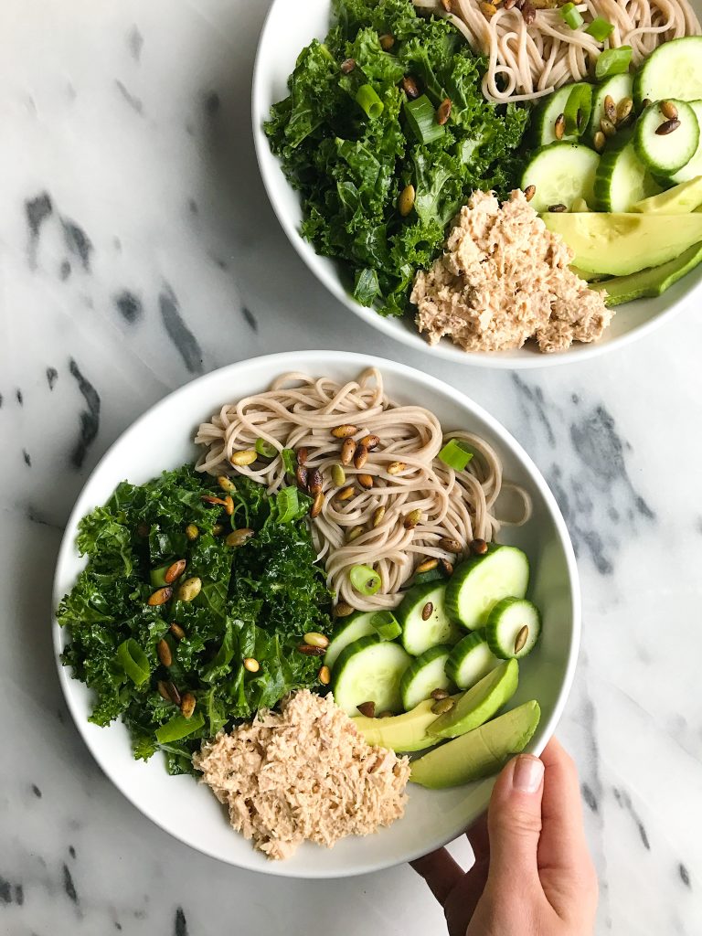 My Go-To Super Simple Tuna Salad Noodle Bowl for a quick and easy meal!