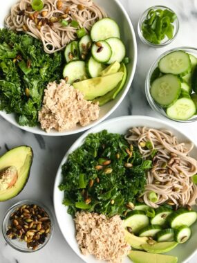 My Go-To Super Simple Tuna Salad Noodle Bowl for a quick and easy meal!