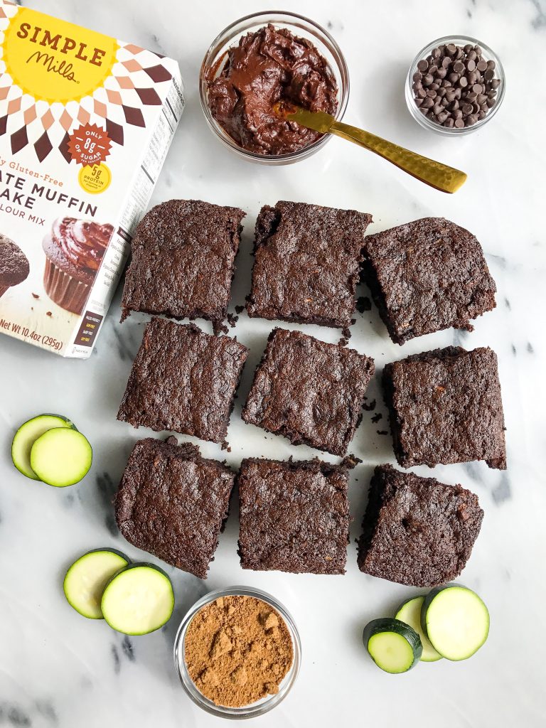 Chocolate Frosted Zucchini Bread Brownies that are grain & dairy-free, so chocolatey and delicious!