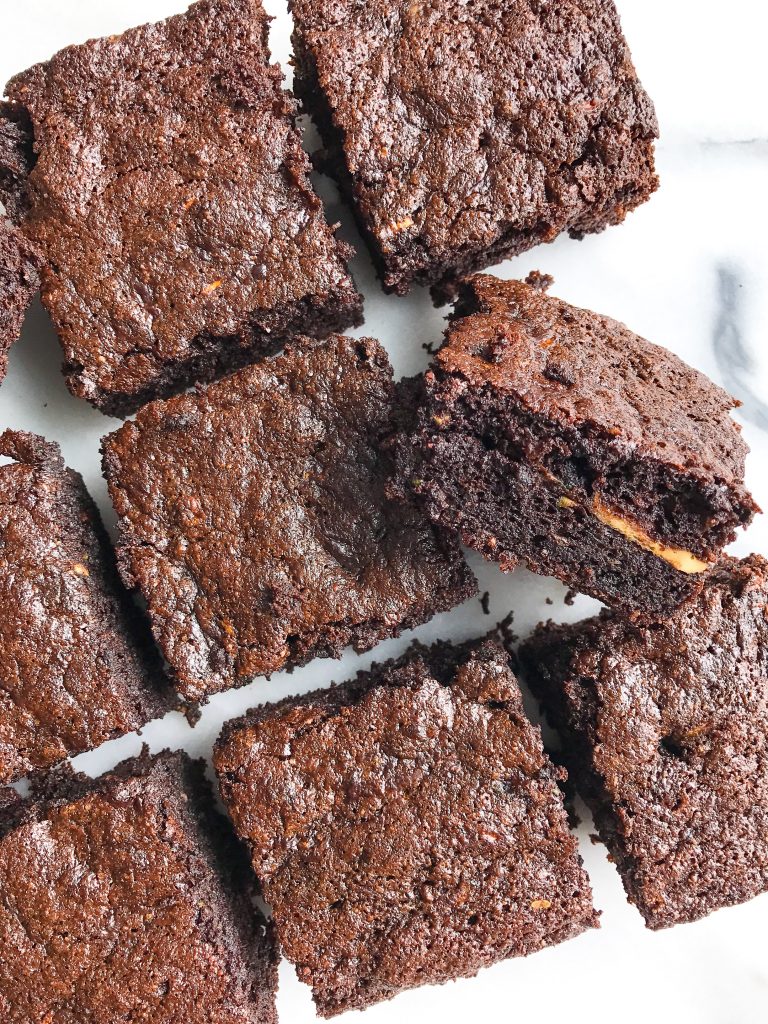 Chocolate Frosted Zucchini Bread Brownies that are grain & dairy-free, so chocolatey and delicious!