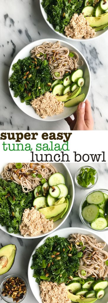 My Go-To Super Simple Tuna Salad Noodle Bowl for a quick and easy meal!