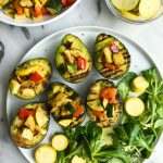 Charred Veggies with Grilled Avocado (vegan + grain-free)