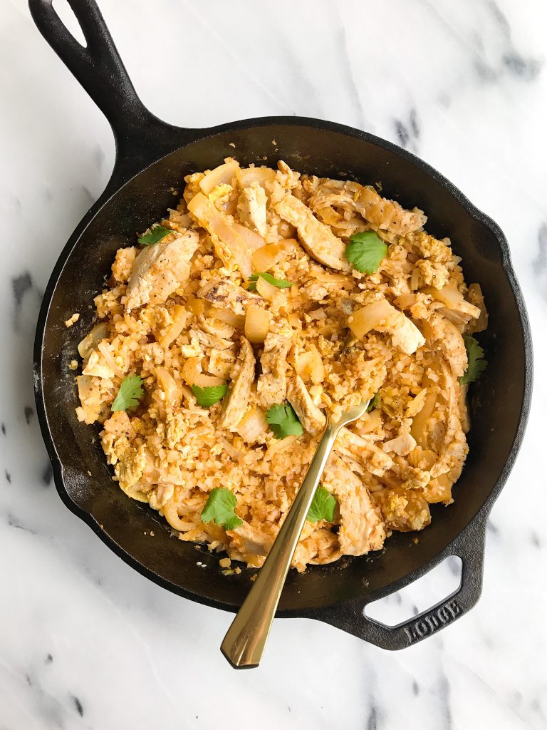 Buffalo Chicken Cauliflower Fried Rice for an easy Whole30 meal